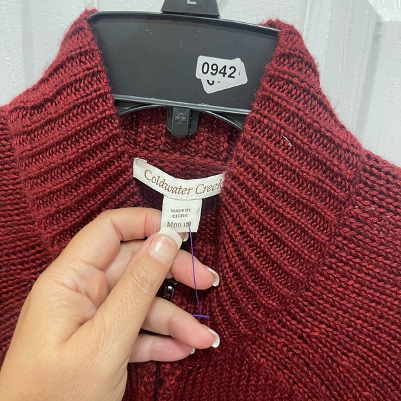 Coldwater creek sweater dress shortsleeve medium rust color zip up - Picture 4 of 10